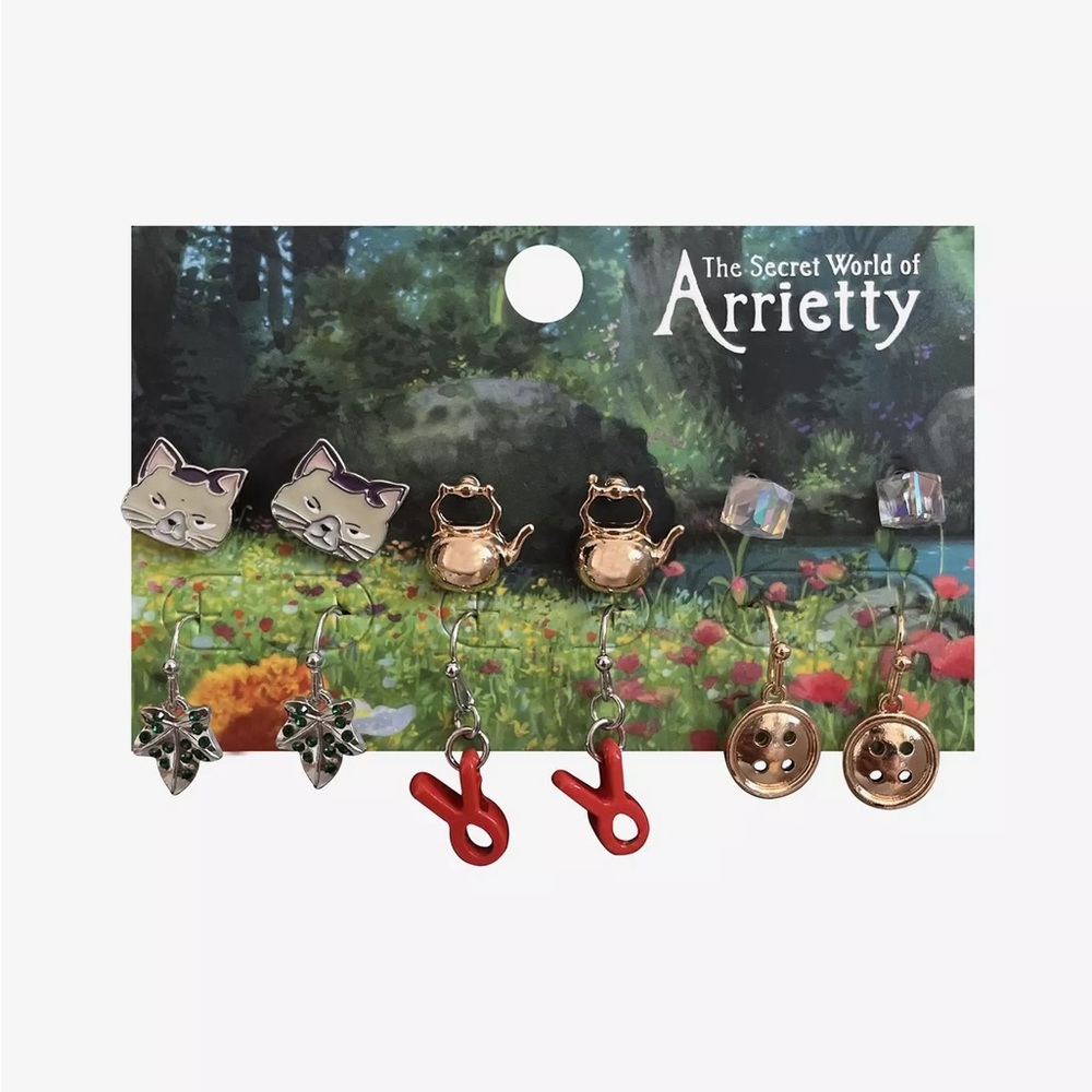 Studio Ghibli The‎ Secret World Of Arrietty Stud & Drop Earring Set Hot Topic